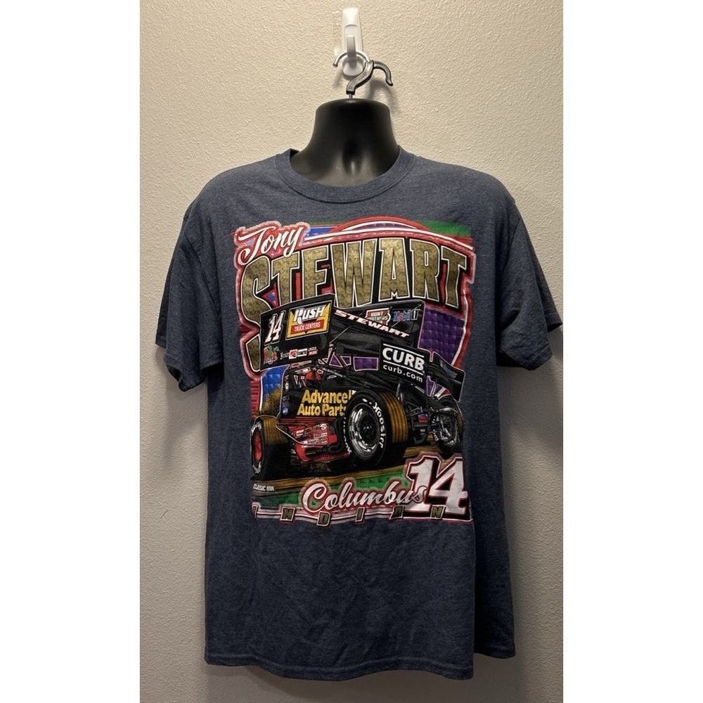 Brand‎ New Tony Stewart Sprint Car Tshirt #14 Dirt Track Size Large Gildan